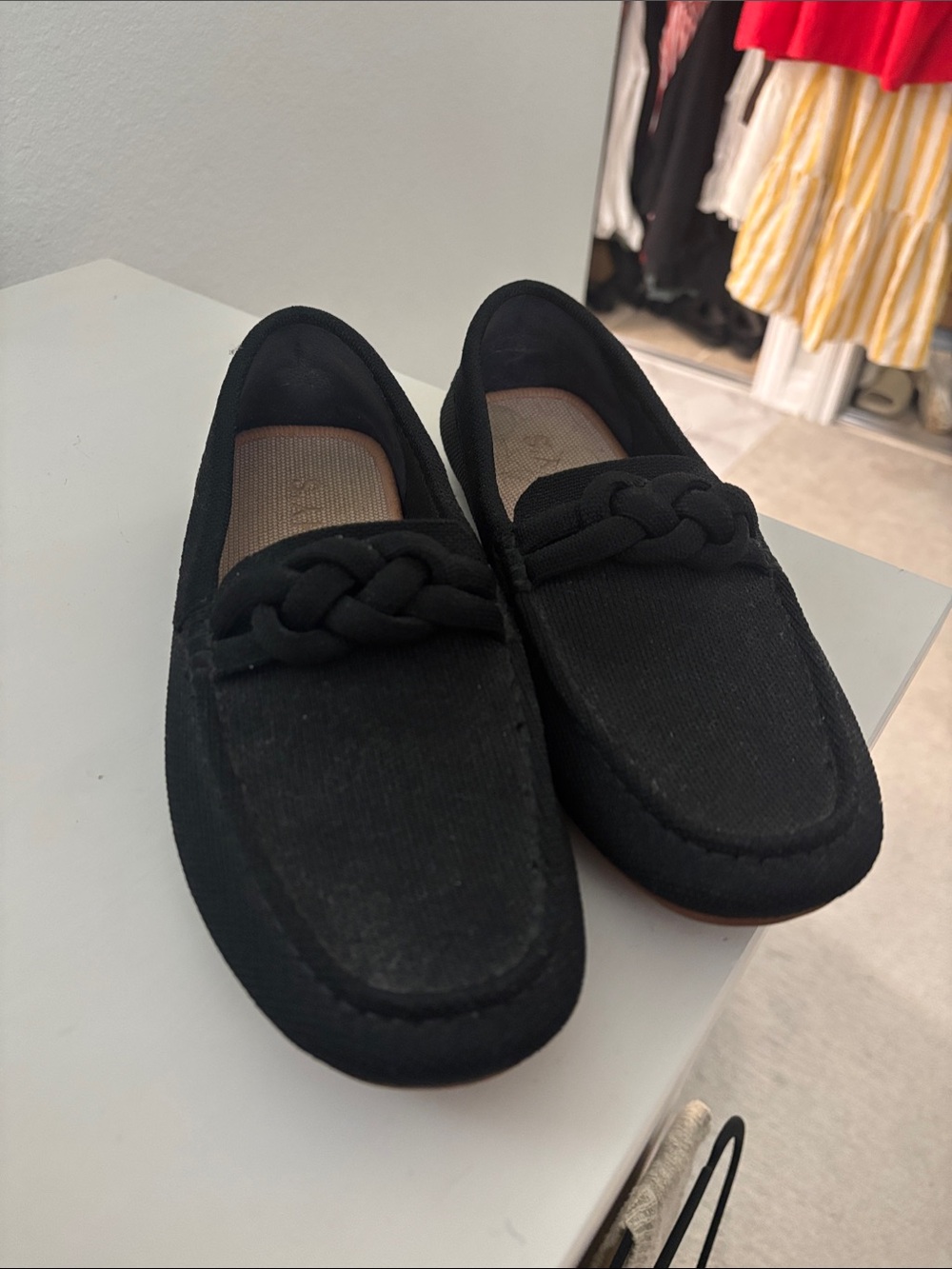 Rothy's Black Braided Slip-On Loafers
